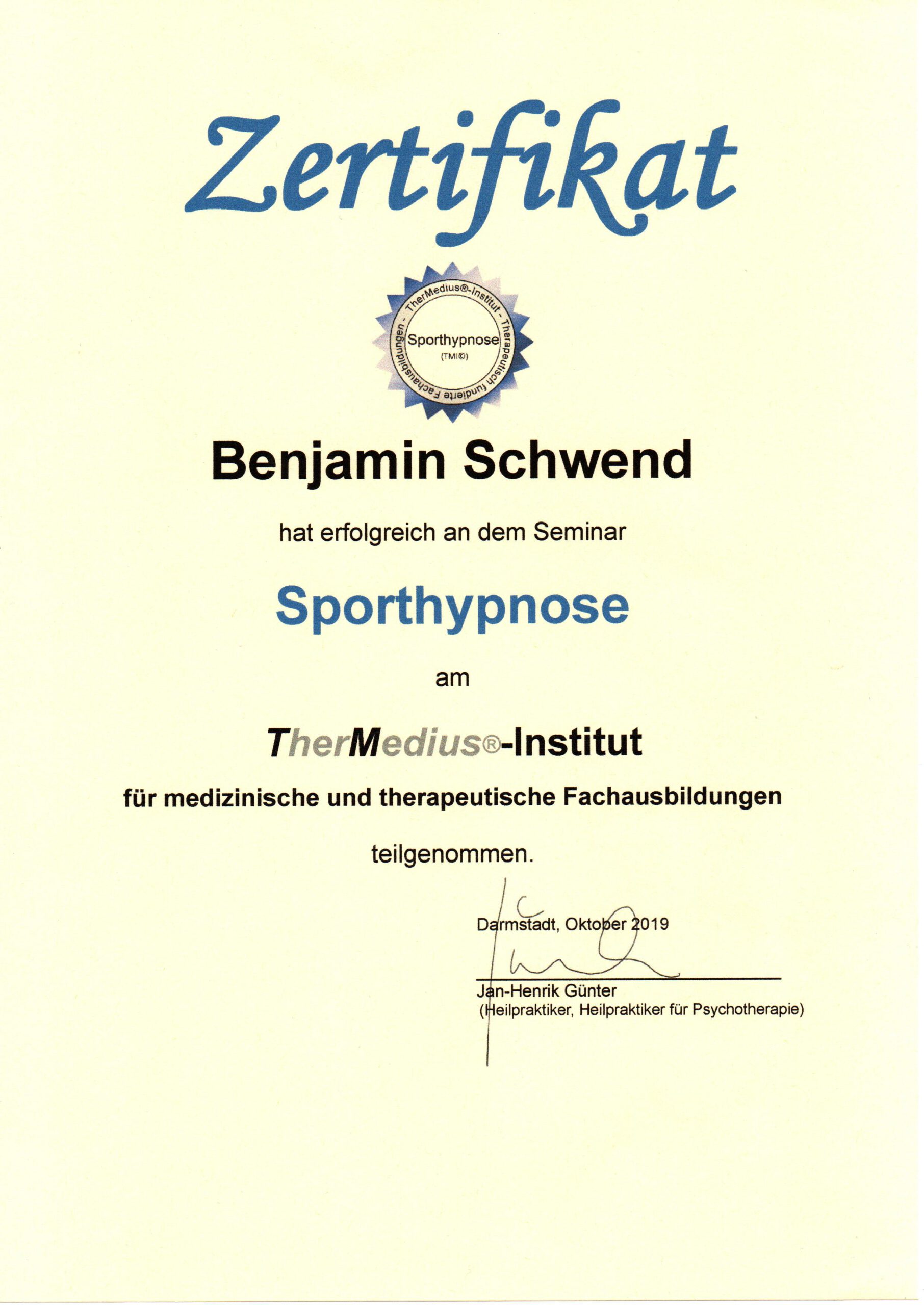Sporthypnose Benjamin Schwend Neurocoach